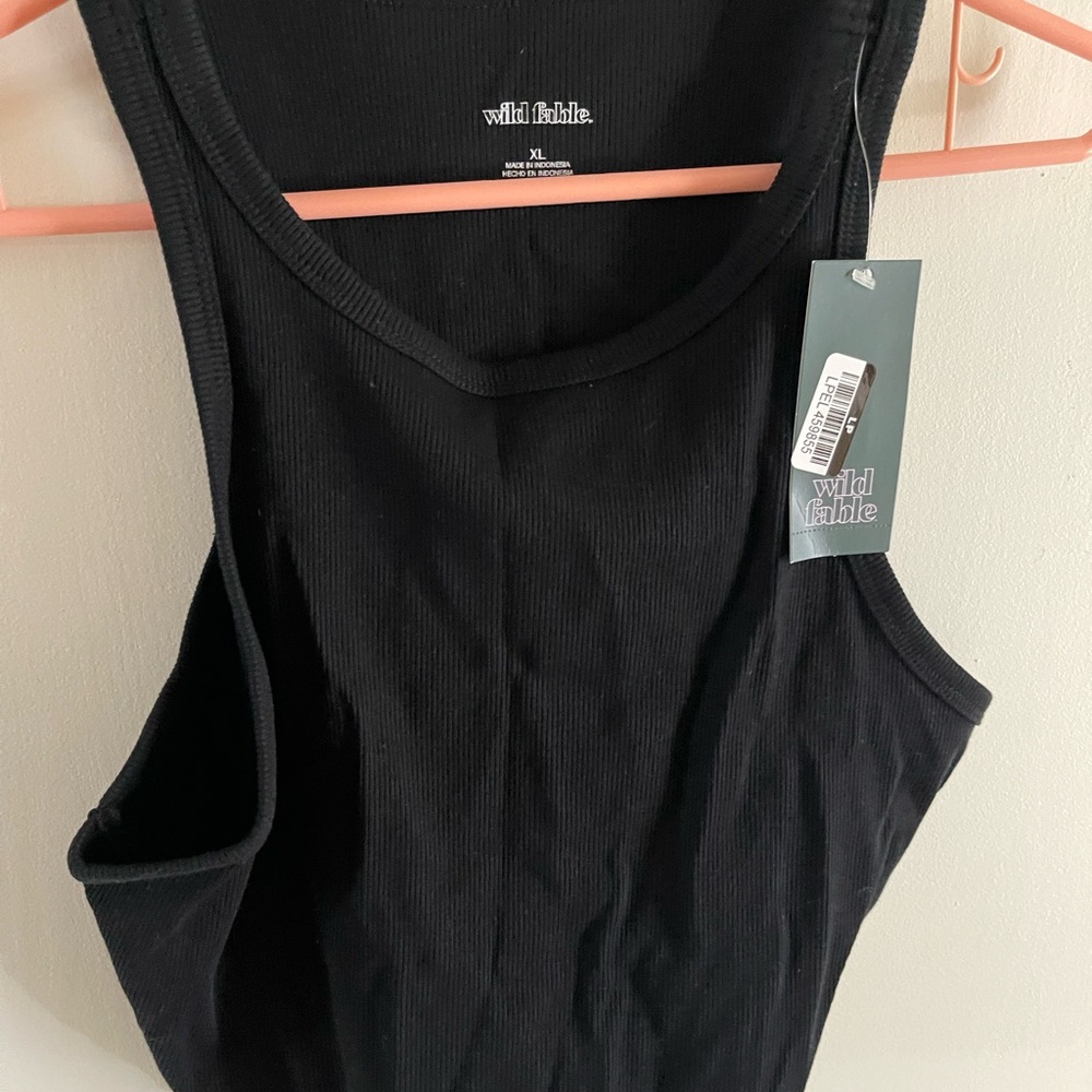 NWT - Wild Fable Black Ribbed Crop Tank Top